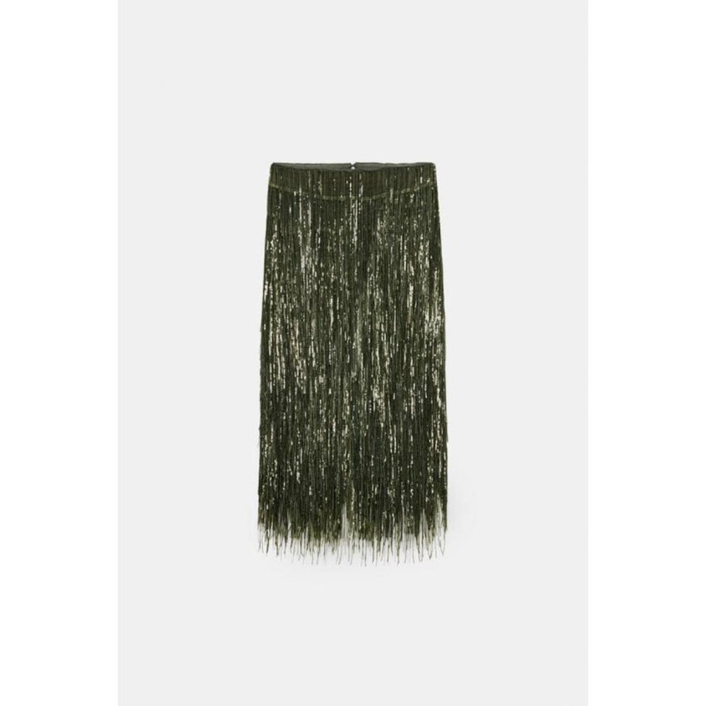 ZARA ZW COLLECTION LIMITED EDITION SEQUIN FRINGE SKIRT